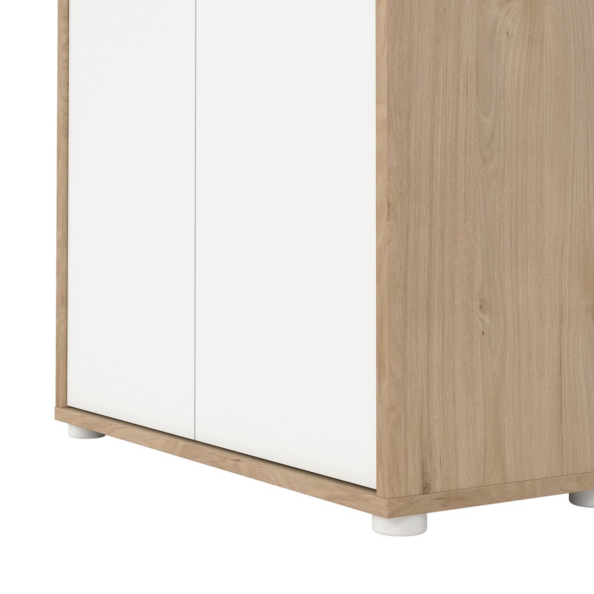 Highboard Sign Weiß/Eichefarben, L: 79,6 cm - Eichefarben/Weiß, MODERN, Holzwerkstoff (79,6/34,3/123,6cm) - MID.YOU