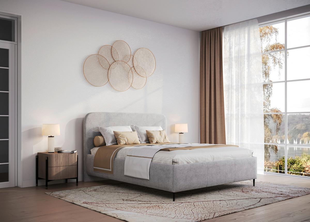 Polsterbett Bendi Ii - Schwarz/Grau, MODERN, Holz/Holzwerkstoff (180/200cm) - MID.YOU