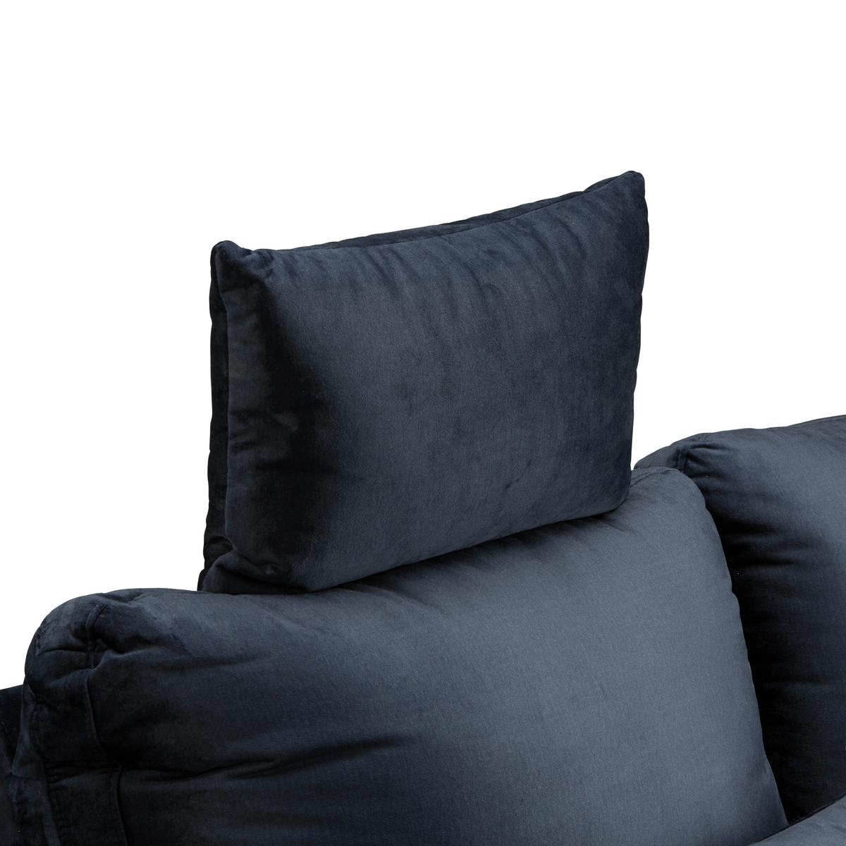 Rozkládací pohovka SIMONE, tmavě modrá - černá/tmavě modrá, Moderní, kov/textil (261/77-87/116cm) - Mömax