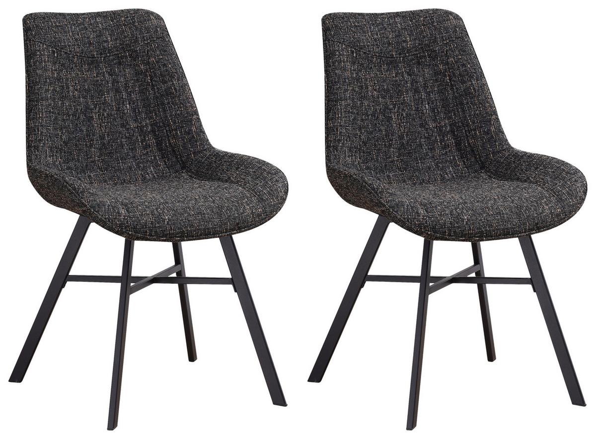 Stuhl-set Samuel - Schwarz, Design, Textil (53/87/63cm) - MID.YOU