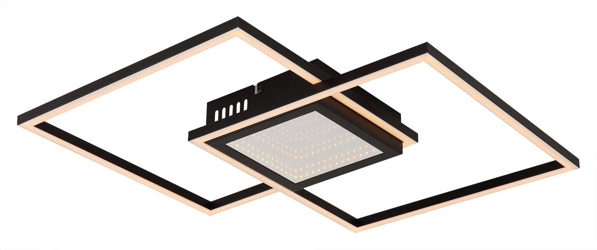 LED-Deckenleuchte 48468-32 - Opal/Schwarz, Design, Kunststoff/Metall (42,6/42,6/5cm) - Globo