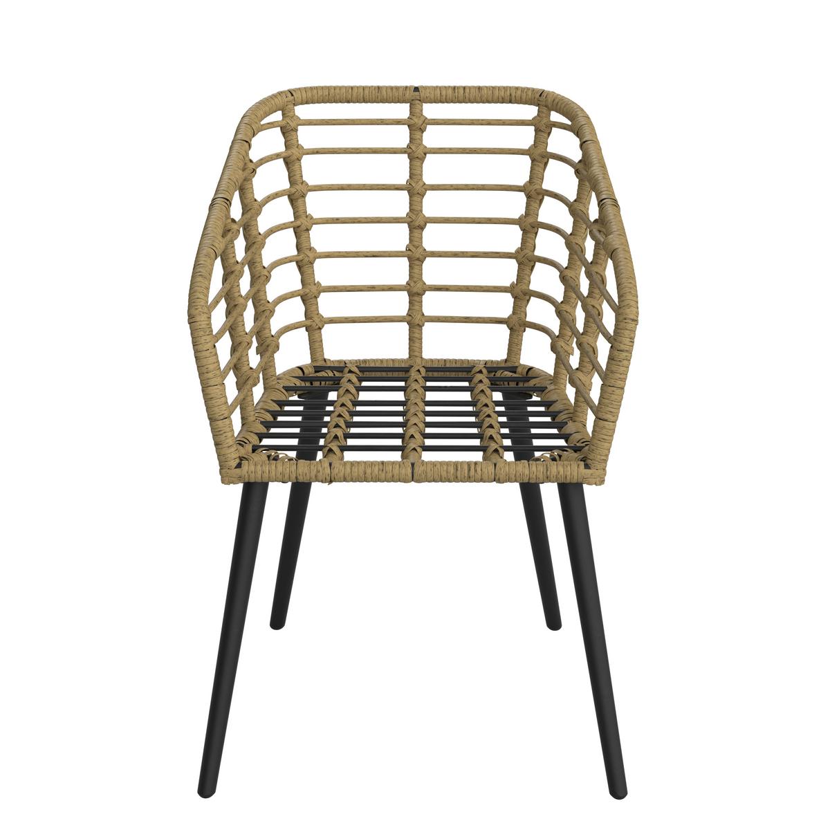 Balkonmöbel Set Sun Metall/ Kunststoff mit Kissen - Beige/Schwarz, MODERN, Glas/Kunststoff (56/72/66cm) - Beldano