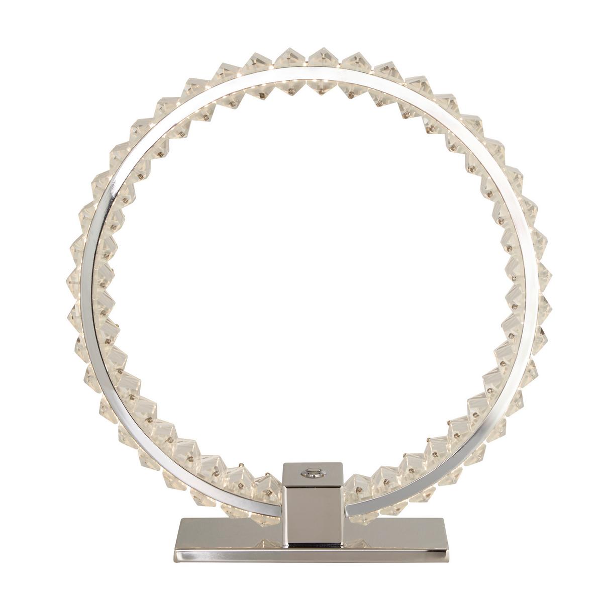 LED-Tischleuchte Hoop Chromfarben B: 10 cm - Chromfarben, LIFESTYLE, Glas/Metall (35/10/38cm)