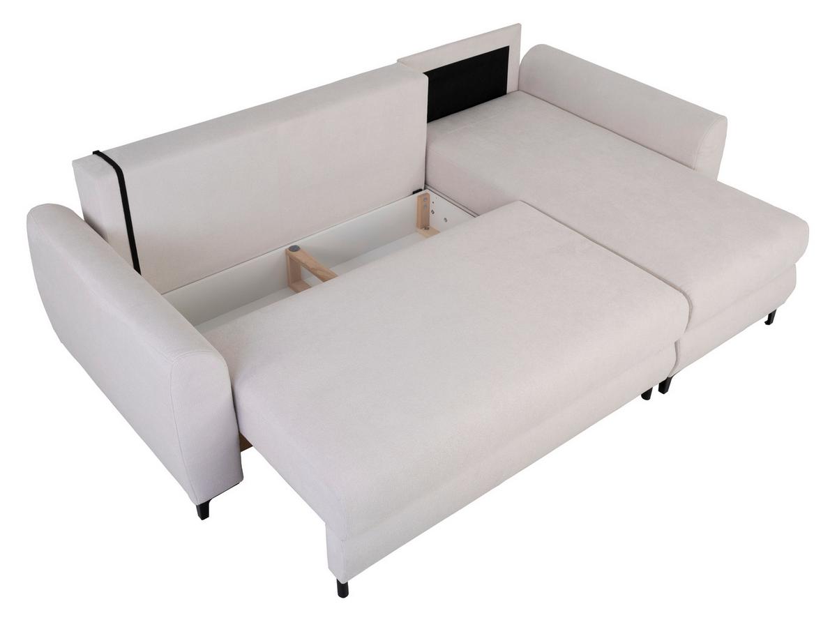 Ecksofa Moli, Creme S: 236x148 cm - Creme/Schwarz, Design, Textil (236/148cm) - MID.YOU