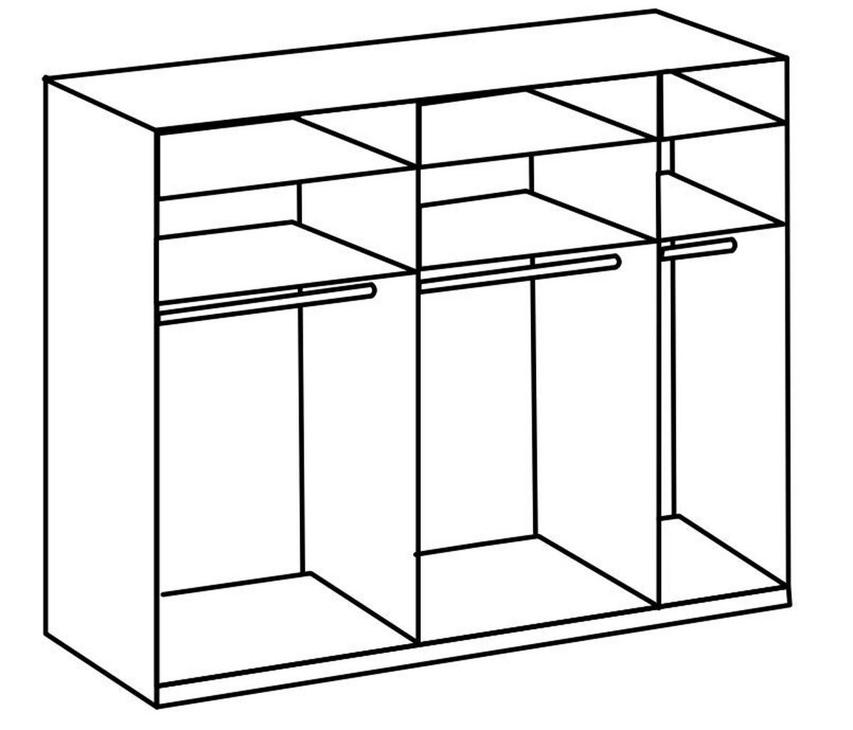 Schwebetürenschrank B: 250 Cm Level 36c Grau/weiß - Weiß/Grau, MODERN, Glas/Holzwerkstoff (250/236/65cm) - MID.YOU