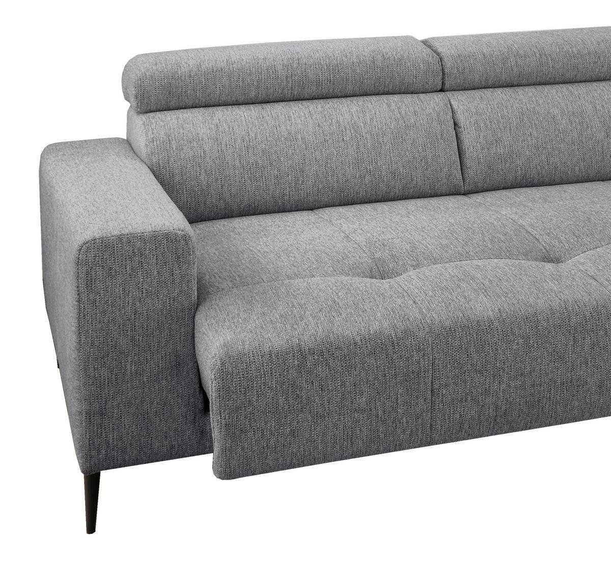 Ecksofa Intera Dunkelgrau S: 276x188 Cm - Dunkelgrau/Schwarz, KONVENTIONELL, Textil (276/188cm) - Livetastic