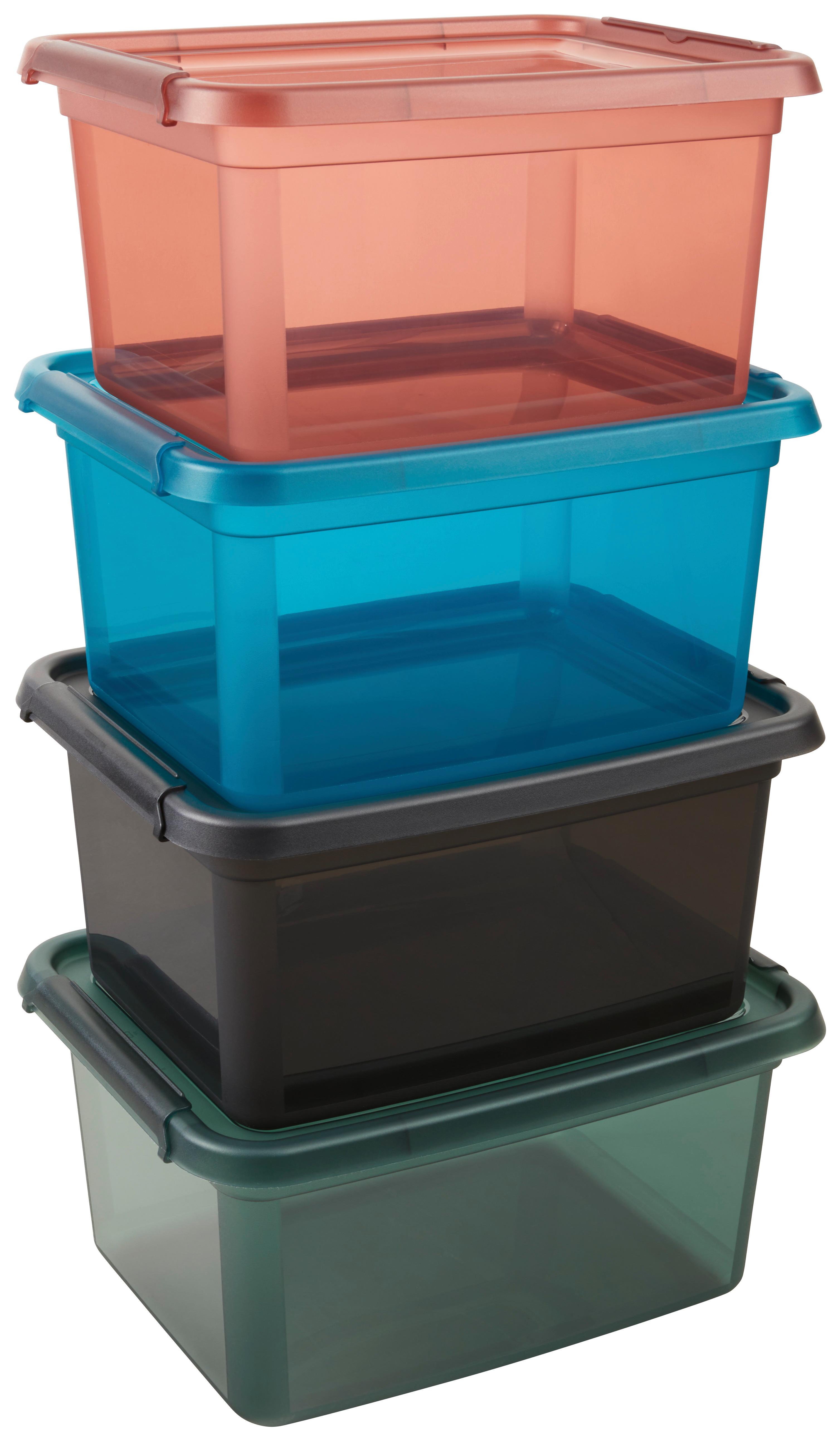 Aufbewahrungsdose Anita - Blau/Schwarz, Basics, Kunststoff (28/38/22,5cm) - Luca Bessoni