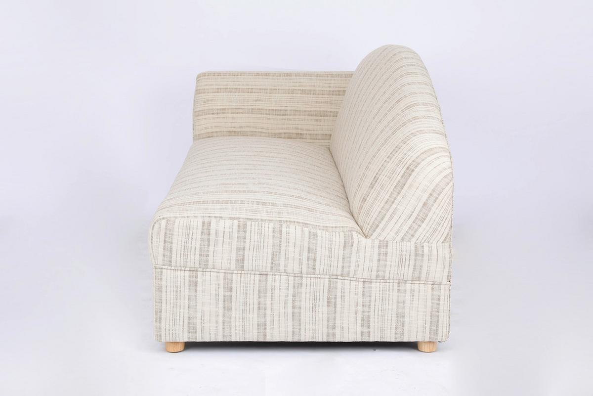 3-Sitzer Loretta ca. 193x83x85 cm, Armlehne links - Hellgrau, Basics, Holz/Textil (193/83/85cm)