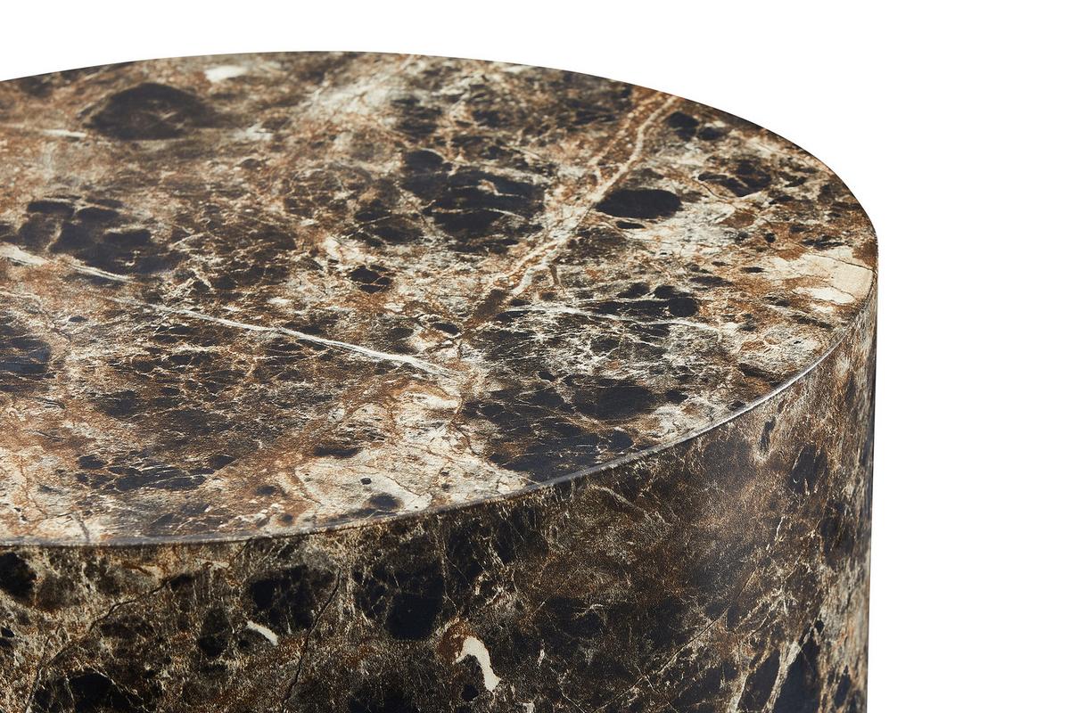 Couchtischset 2-teilig Braun/marmoroptik - Braun, Design, Holzwerkstoff (48-40/33-24,5/40-33cm) - Livetastic