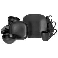 Kombiservice Square Schwarz 16-teilig - Schwarz, Basics, Keramik - Creatable