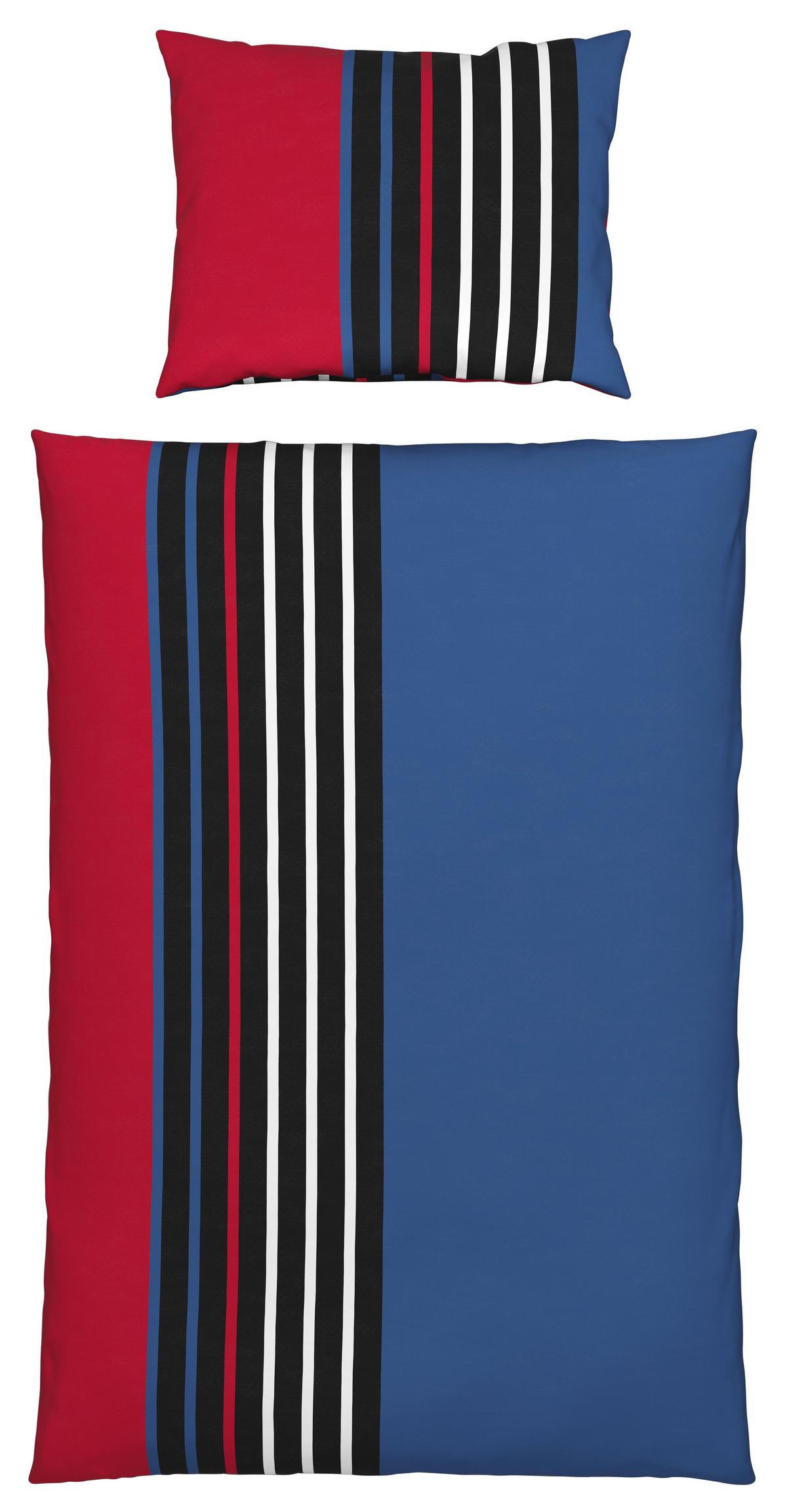 POVLEČENÍ Anton, 70x90/140x200cm - modrá/červená, Konvenční, textil (140/200cm) - Modern Living