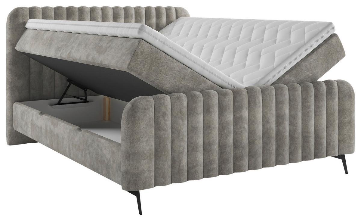 Boxbett Liam K - Schwarz/Braun, MODERN, Holz/Holzwerkstoff (180/200cm) - MID.YOU