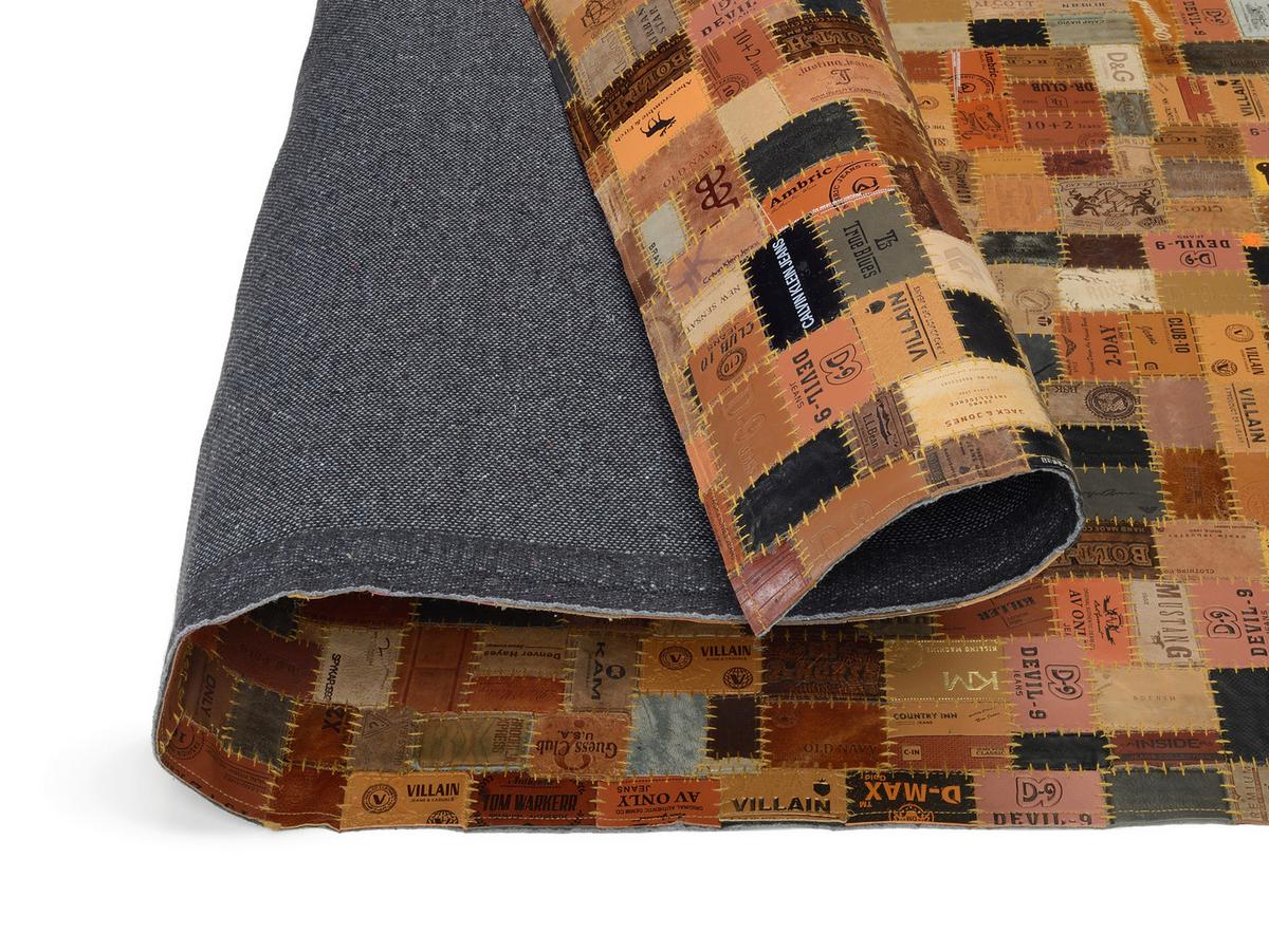 Lederteppich Labelstar Naturfarben 170x240 cm - Multicolor, Basics, Textil (170/240cm) - Novel