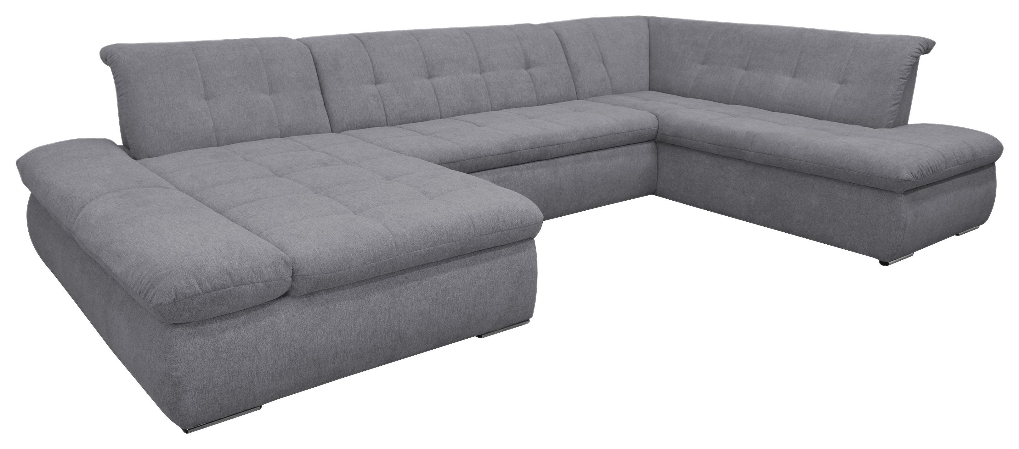 Wohnlandschaft Moric Dunkelgrau Mikrofaser - Chromfarben/Dunkelgrau, KONVENTIONELL, Textil (172/353/216cm) - MID.YOU