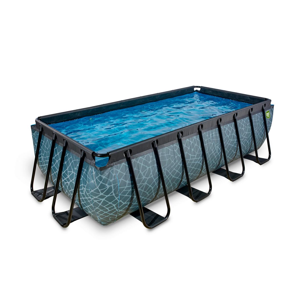 Pool-set Exit Stone Pool - Grau, KONVENTIONELL, Kunststoff (400/200/100cm) - EXIT Toys