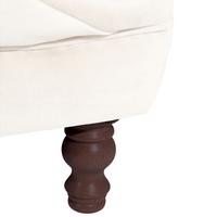 3-Sitzer-Sofa Ivette mit Armlehnen Creme Velours - Nussbaumfarben/Creme, Design, Textil (253/80/100cm) - Max Winzer