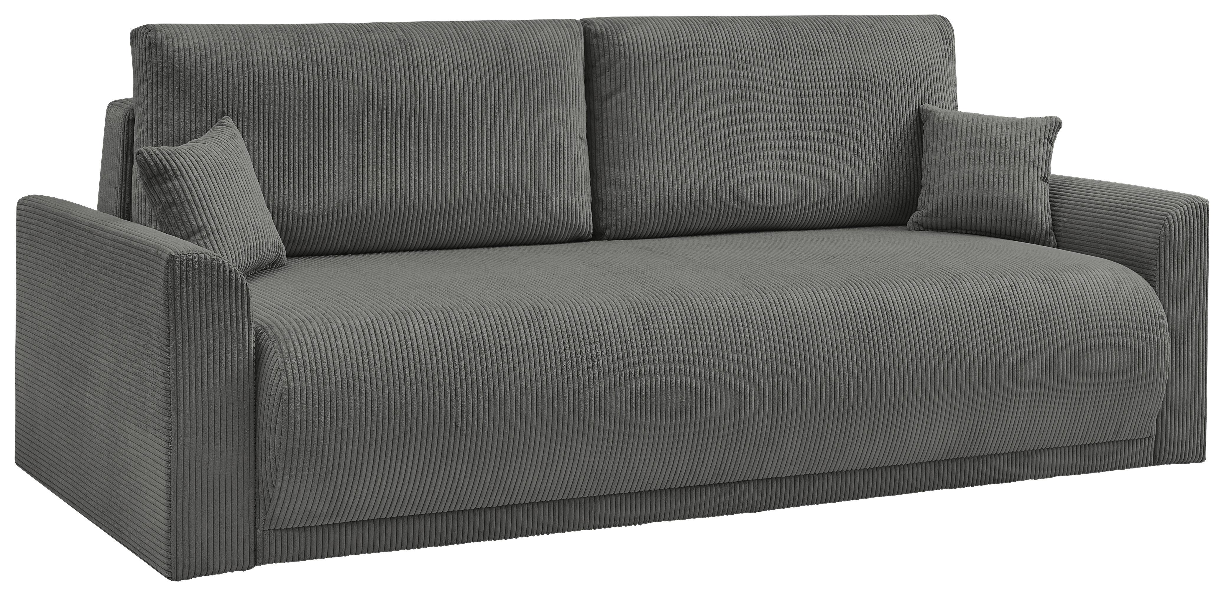 Rozkládací pohovka KIM, tmavě šedý manšestr - tmavě šedá, Moderní, dřevo (234/90/103cm)