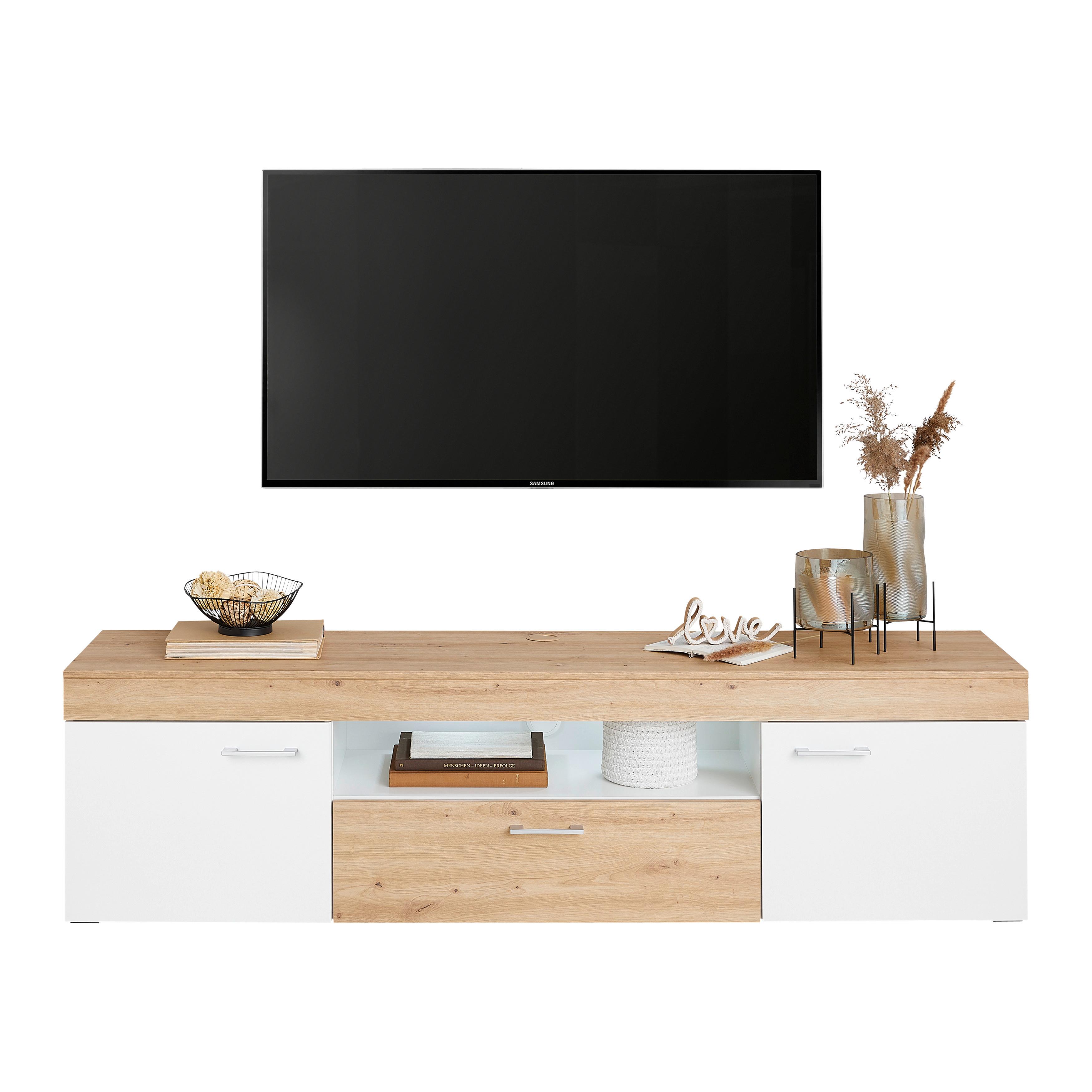 TV-Lowboard Valencia 180 cm Artisan Eiche Dekor - MODERN, Holzwerkstoff (180/49,4/40cm)