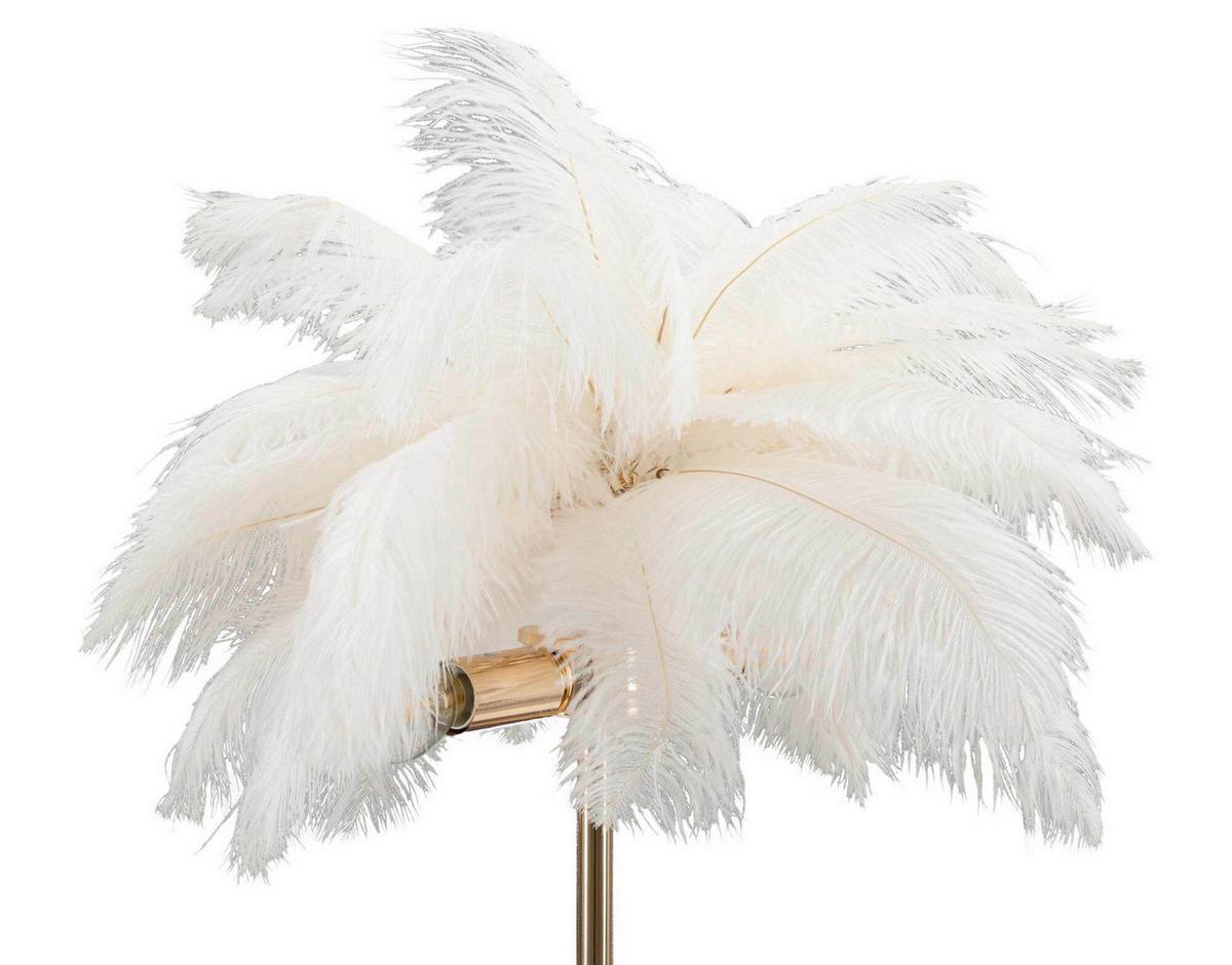 Tischleuchte Palm White Weiß, Goldfarben B: 40 cm - Goldfarben/Weiß, Basics, Kunststoff/Metall (40/55/40cm)