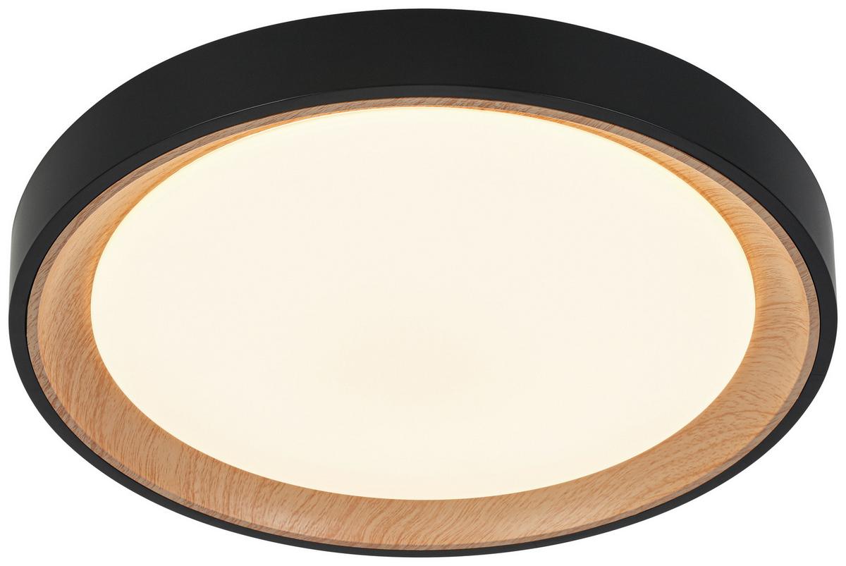 LED-Deckenleuchte Catherine - Eichefarben/Schwarz, Basics, Kunststoff/Metall (40/7cm) - Luca Bessoni