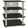 Phonotisch Blados B: 54 cm Schwarz/Silberfarben - Silberfarben/Schwarz, KONVENTIONELL, Glas/Metall (54/70/45cm) - MID.YOU
