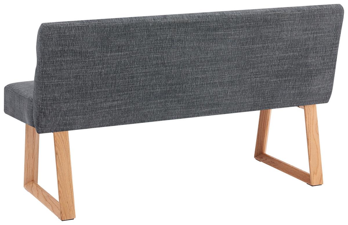 Sitzbank Linnea Eichefarben/D-Grau B: 140 cm - Dunkelgrau/Eichefarben, MODERN, Holz/Textil (140/82/61cm) - Livetastic