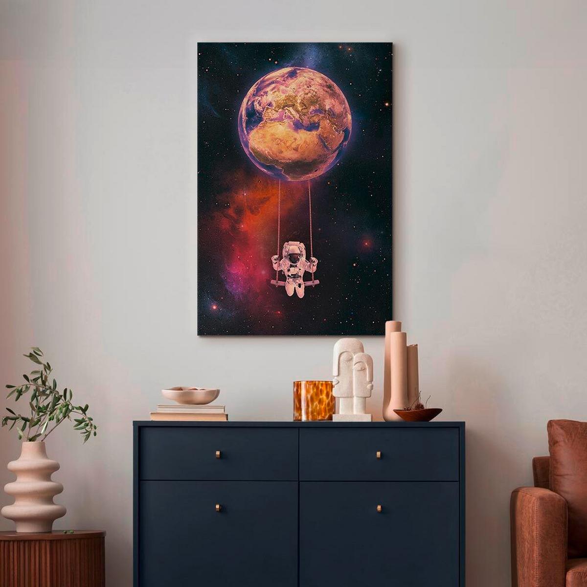 Leinwandbild Space Swing Schwarz Sahara B: 40 Cm - Schwarz/Sahara, Basics, Holzwerkstoff/Textil (40/60/1.2cm) - artgeist