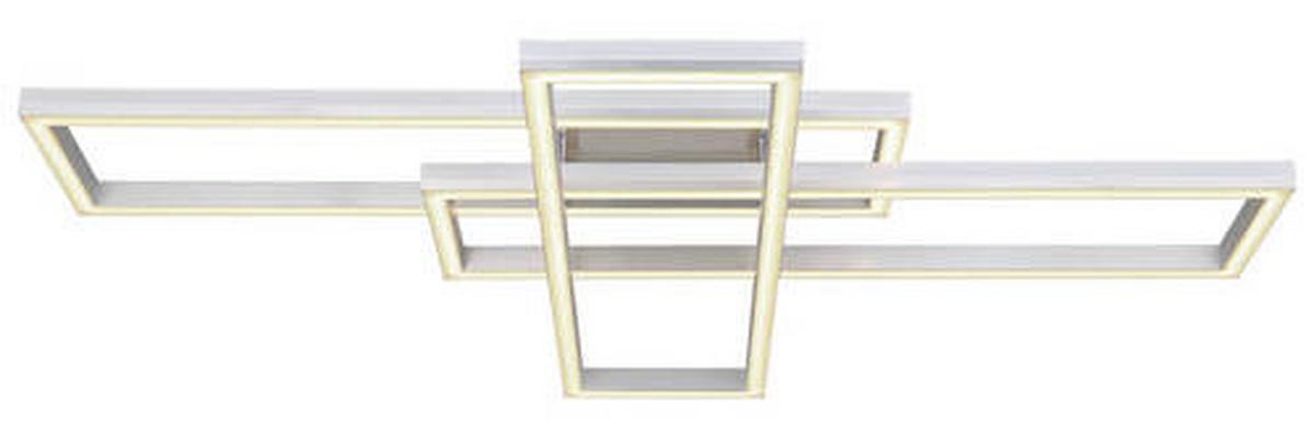 LED-Deckenleuchte 67209-60d - Silberfarben/Opal, Design, Kunststoff/Metall (100/69,5/13,5cm) - Globo