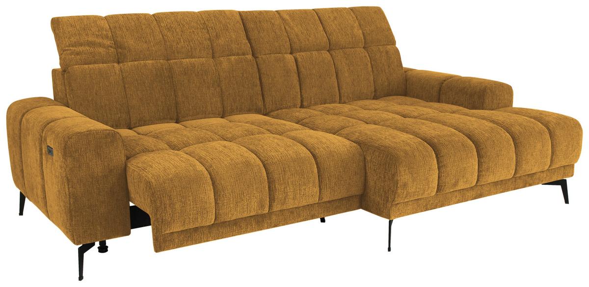 Rohová sedačka LAYA, pravá, horčicovožltá ženilka KANSAS - horčicovožltá, Modern, textil (250/155cm) - Premium Living