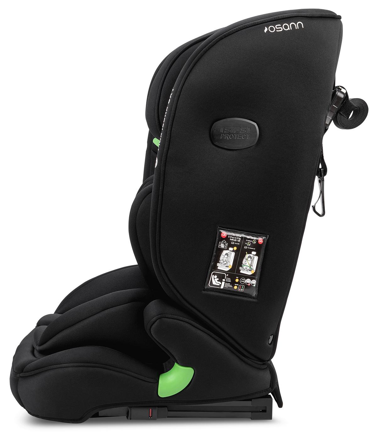 Kinderautositz Flux Isofix Ext Schwarz, L/b/h:  47x44x61,5cm - Schwarz, Basics, Textil (47/44/61,5cm) - Osann