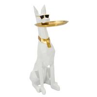 Skulptur Kunststoff/metall, Weiß/gold - Basics, Kunststoff/Metall (31/73/22cm)