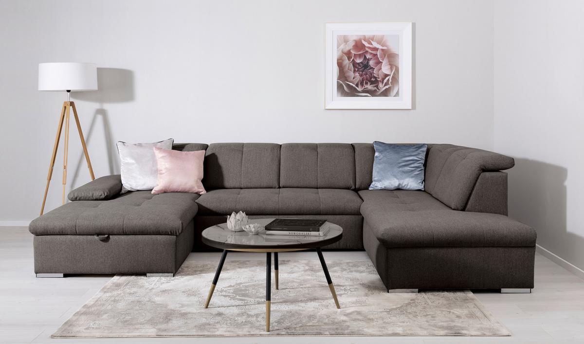 Wohnlandschaft Ramzes Grau U: 173x328x215 cm - Grau, Design, Textil (173/328/215cm) - MID.YOU