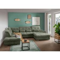 Wohnlandschaft Dalida Dunkelgrün U: 254x376x195 Cm - Chromfarben/Dunkelgrün, MODERN, Textil (254/376/195cm) - Livetastic