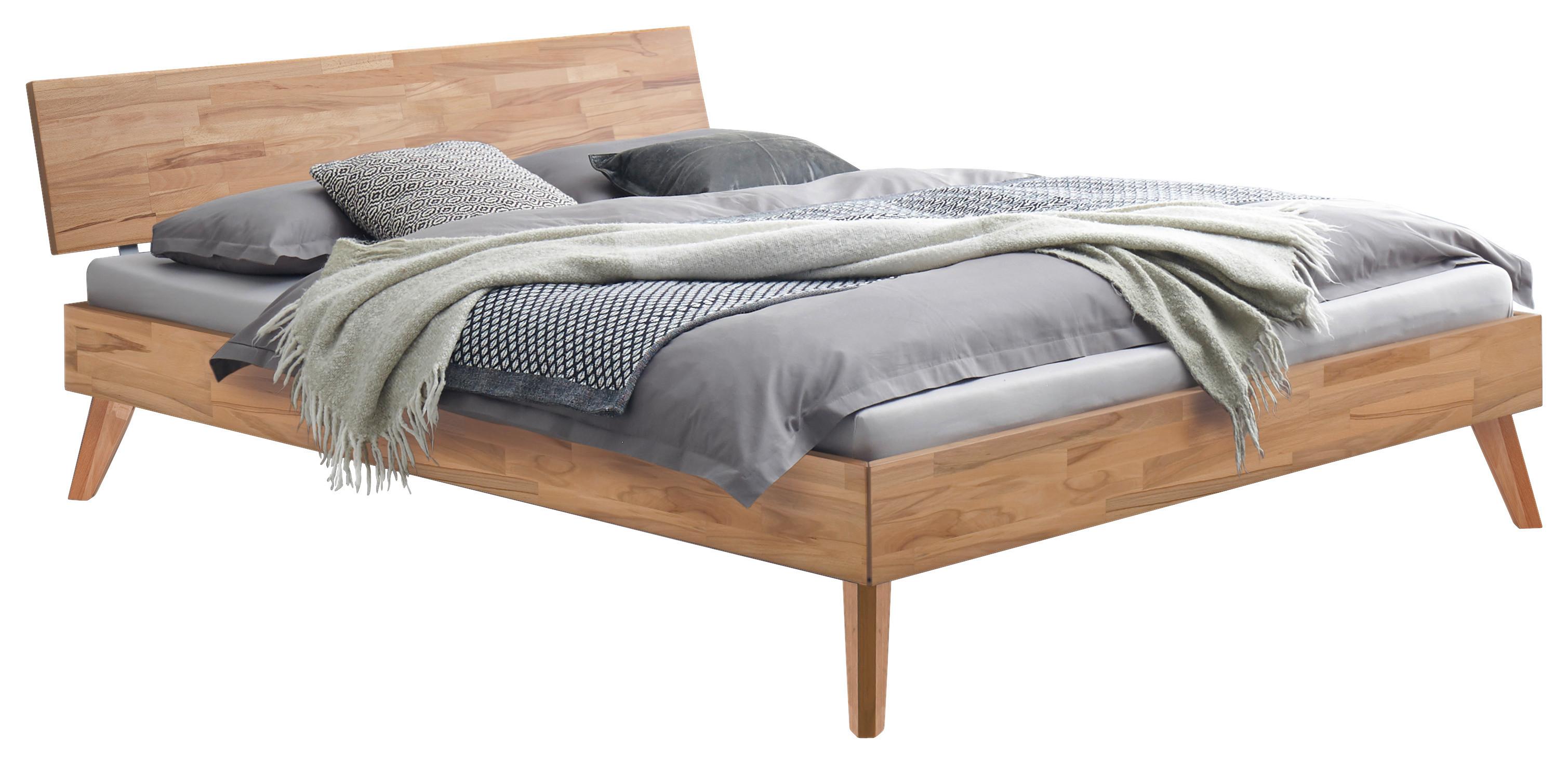 Bett Ancona Kernbuche 160x200 Cm - Buchefarben/Kernbuche, Natur, Holz (160/200cm) - Hasena