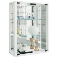Hängevitrine Udina B: 60 cm Weiß Glaseinsatz - Schwarz/Weiß, MODERN, Glas/Holz (60/80/25cm) - MID.YOU