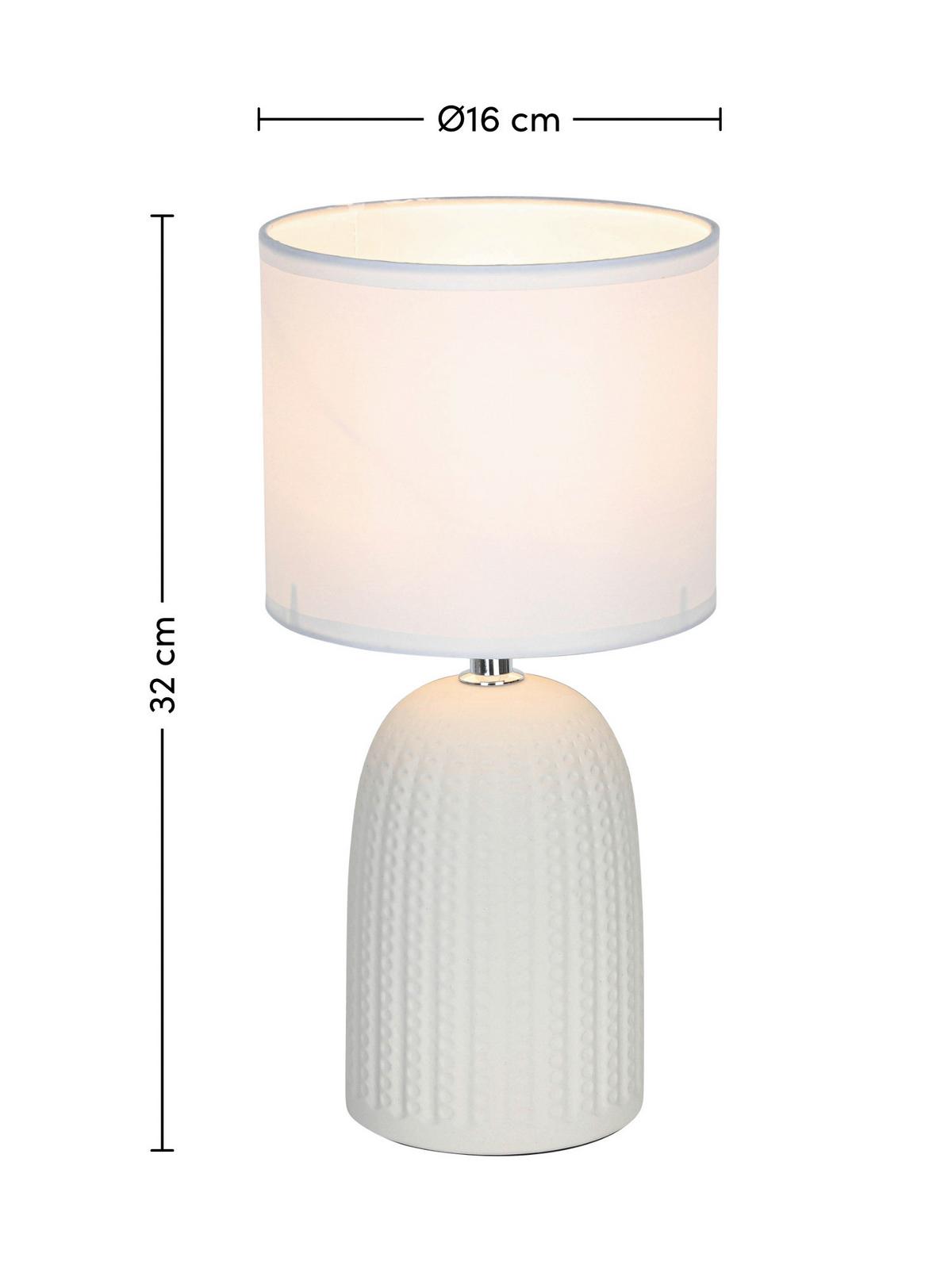 STOLNÍ LAMPA TIO - bílá/béžová, Konvenční, kov/textil (16/32cm) - Mömax