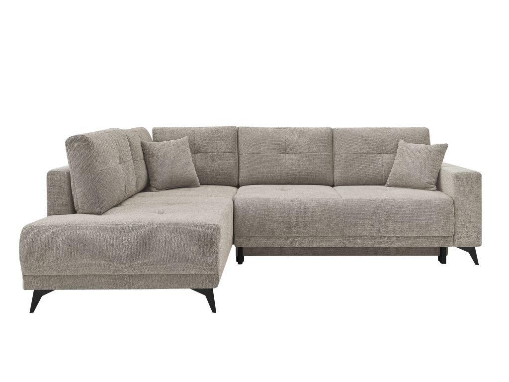 Rohová sedačka TEXAS, levá, svétle hnědá - černá/světle hnědá, Konvenční, dřevo (203/259cm) - Based