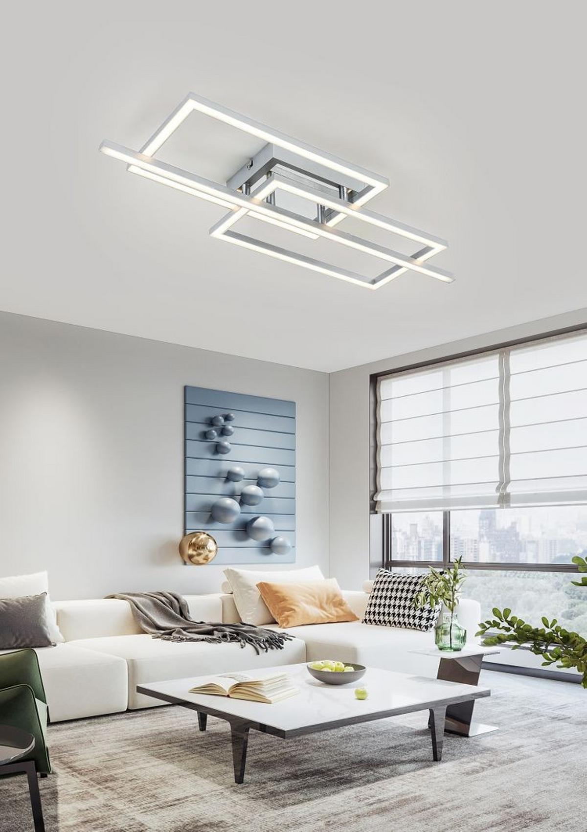 Led Mennyezeti Lámpa Nevi - ezüst/króm, Modern, műanyag/fém (63/24,5/7,7cm) - Luca Bessoni