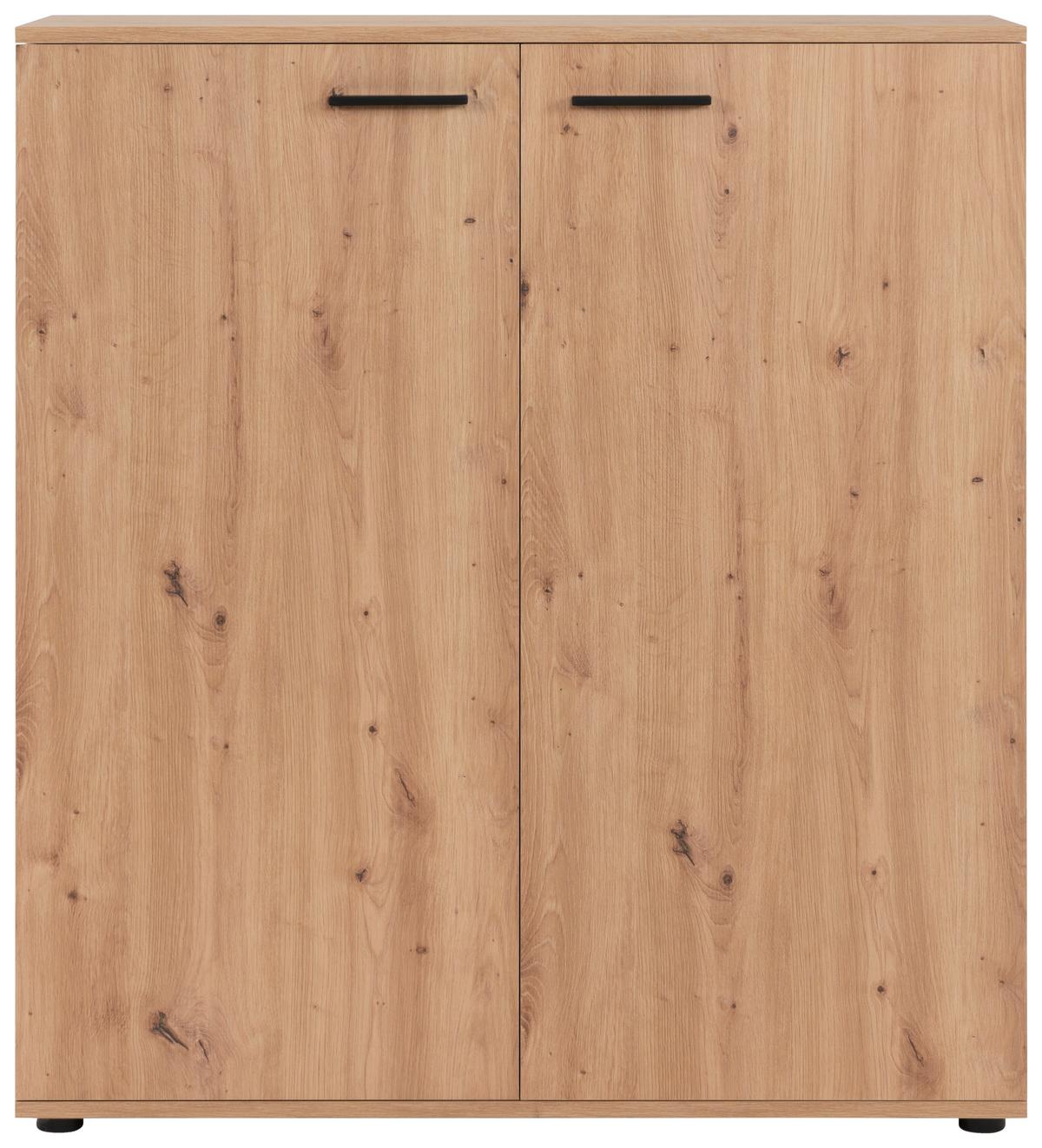 Schuhschrank Satos Eiche Dekor für 24 Paare B: 100 cm - Schwarz/Eiche Artisan, MODERN, Holzwerkstoff (100/110/33,8cm) - MID.YOU