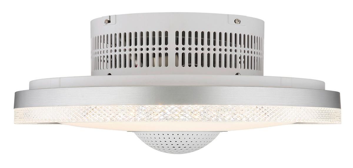 Deckenventilator Klar Opal Weiß D: 50 cm - Klar/Opal, Design, Kunststoff/Metall (50/21cm) - Globo