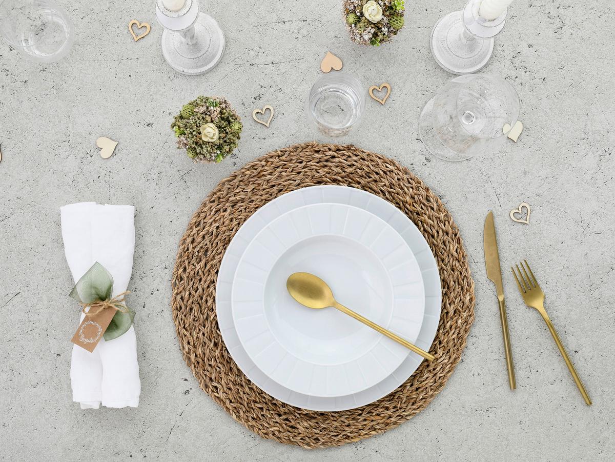Tafelservice Porzellan 6 Personen Geschirr Set - Weiß, Basics, Keramik - Creatable