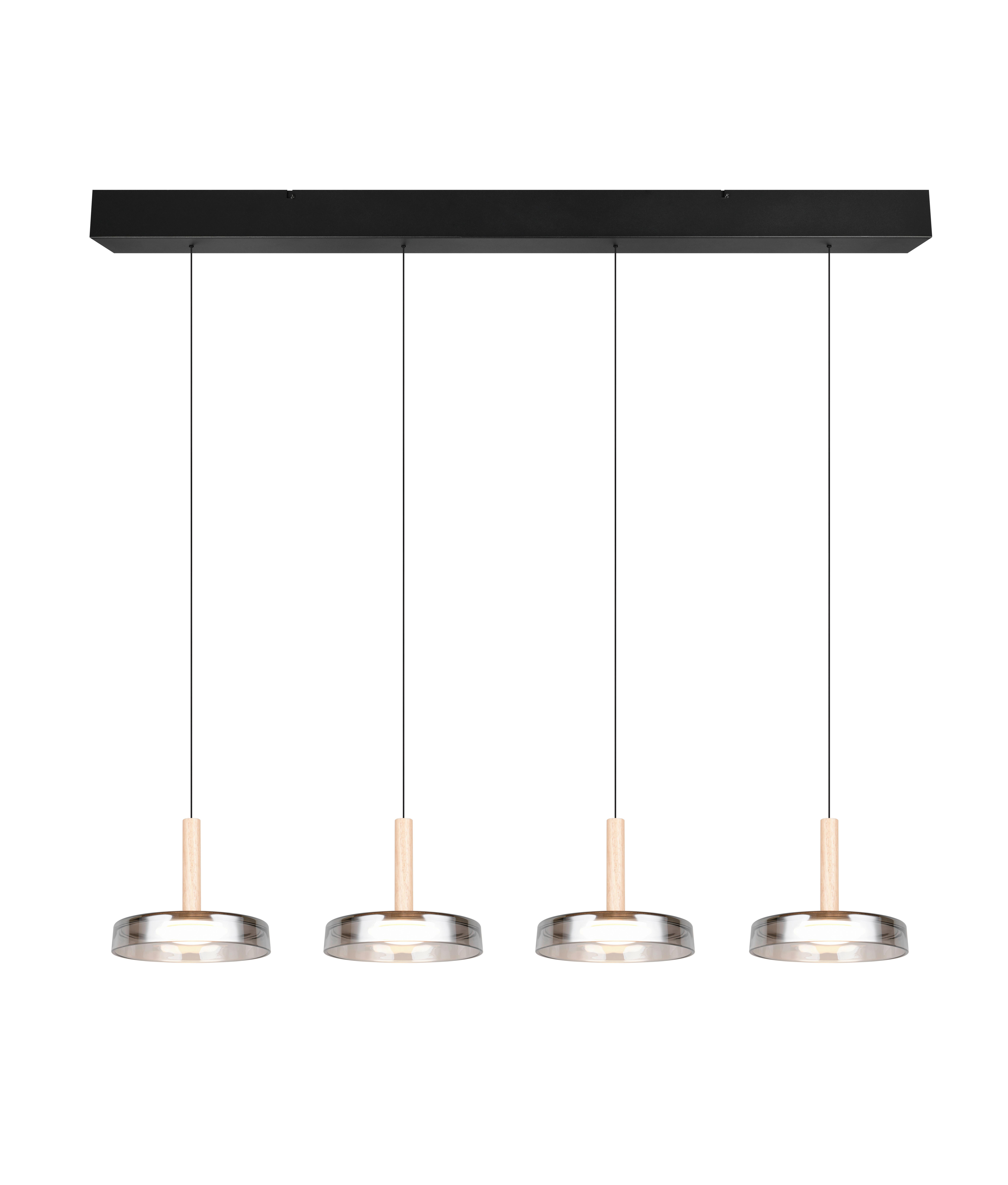 LED-Pendelleuchte 354910432 Celeste - Chromfarben/Schwarz, Design, Glas/Metall (115/22/200cm) - Trio Leuchten