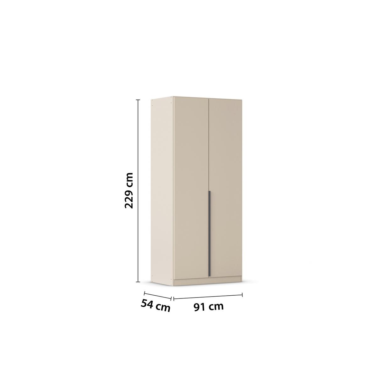Drehtürenschrank Alabama Champagner B: 91 cm - Champagner, MODERN, Holzwerkstoff (91/229/54cm) - Rauch Möbel