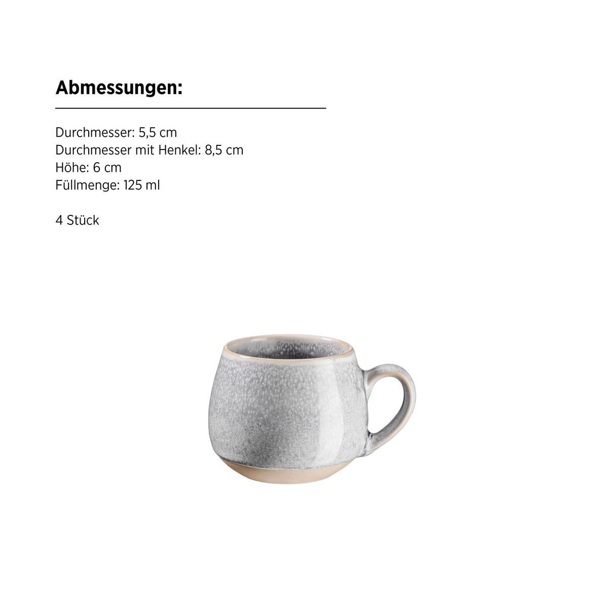 Frühstüvksservicest 16 -Teilig. Steinzeug, Grau/Beige - Beige/Grau, Basics, Keramik - Mäser