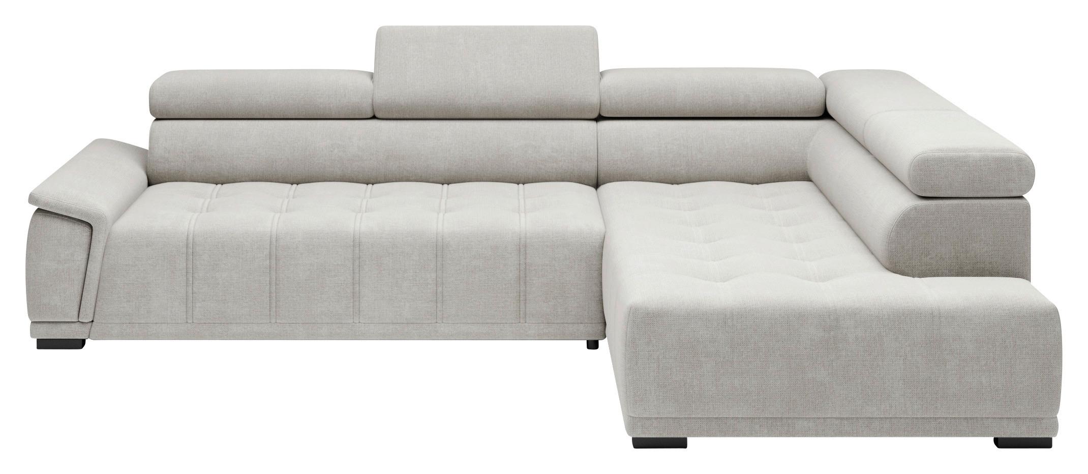 Rohová sedačka GRINALDI, pravá, šedobílá - černá/šedobílá, Moderní, textil/plast (283/206cm) - Premium Living