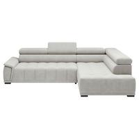 Rohová sedačka GRINALDI, pravá, sivobiela - čierna/sivobiela, Modern, textil/plast (283/206cm) - Premium Living