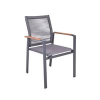 Stapelstuhl Davina - Anthrazit/Braun, Basics, Holz/Kunststoff (62,5/87/56,5cm) - Gardenson