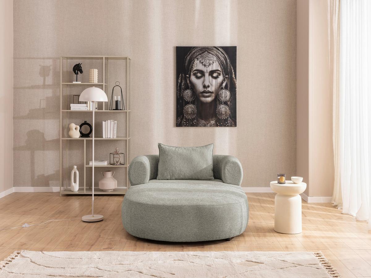 XXL-Sessel Ferro Hellgrau B: 122 cm - Hellgrau/Schwarz, Design, Textil (122/76/156cm) - Livetastic