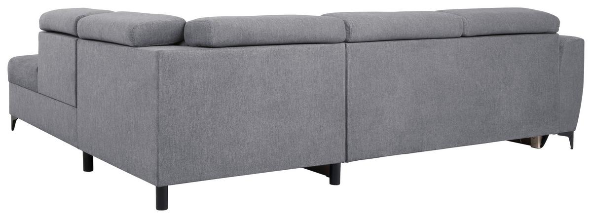 Ecksofa Lapis Dunkelgrau S: 255/217 Cm - Dunkelgrau/Schwarz, KONVENTIONELL, Textil (255/217cm) - MID.YOU