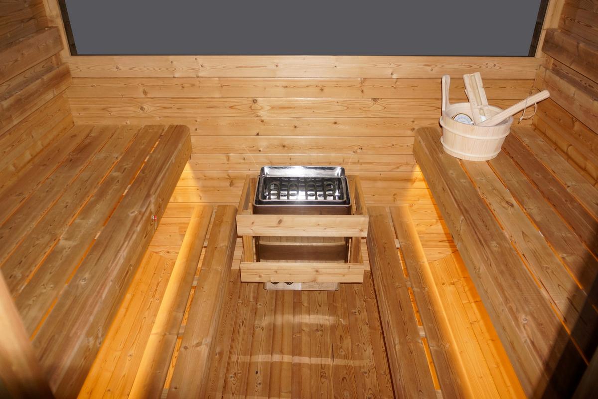 Sauna Hanko Fichtefarben B: 180 cm - Fichtefarben, KONVENTIONELL, Holz (210/180/210cm) - Sanotechnik